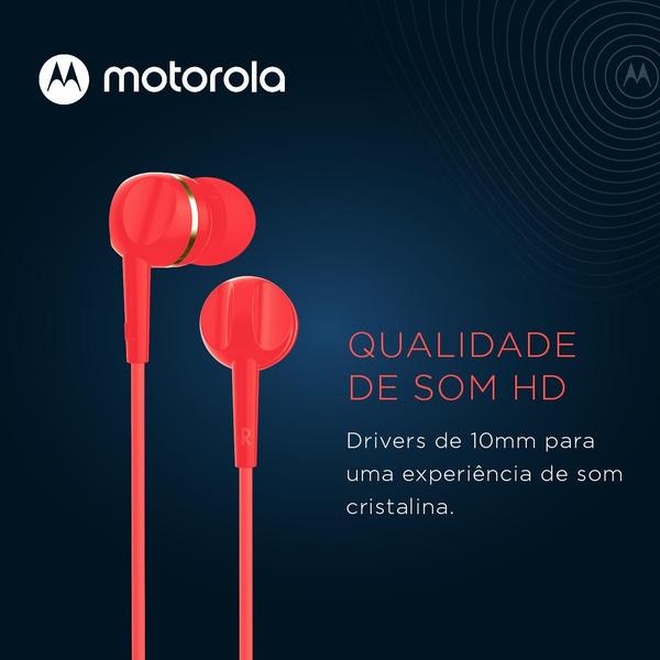 Imagem de Fone de  Ouvido Motorola Earbuds 105 Intra-Auricular com Microfone - Vermelho