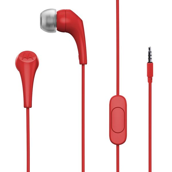 Imagem de Fone de Ouvido Original Motorola Earbuds 2-S C/ Microfone Conexão P2 - Vermelho