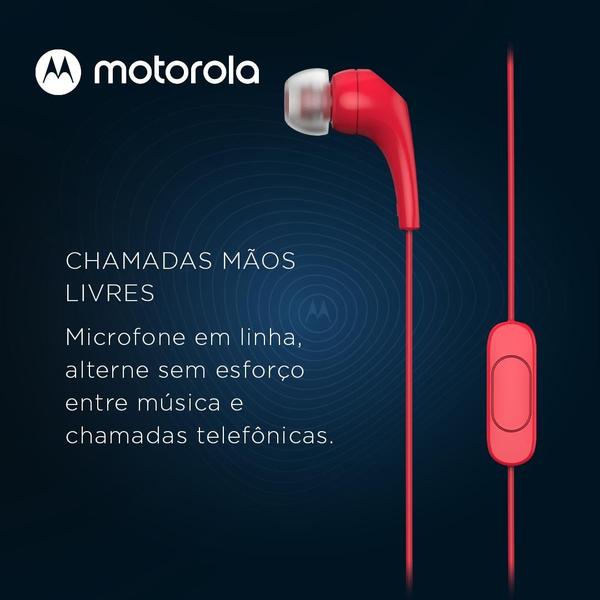 Imagem de Fone de Ouvido Original Motorola Earbuds 2-S C/ Microfone Vermelho