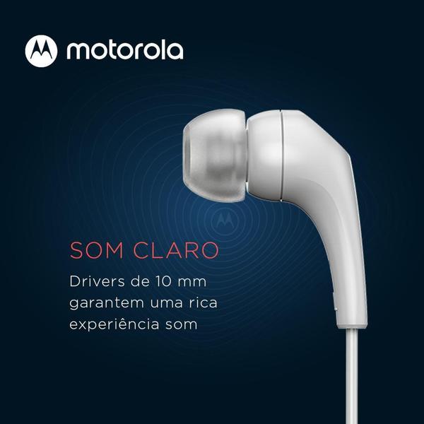 Imagem de Fone De Ouvido Original Motorola Earbuds 2-S com Microfone - Branco