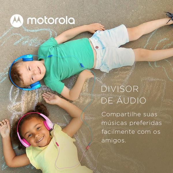 Imagem de Fone De Ouvido Original Motorola Moto JR 200 Kids, Isolamento de ruido - Azul