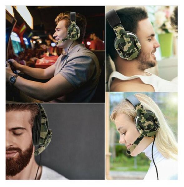 Imagem de Fone de Ouvido Over-ear Gamer Camuflado Preto Verde