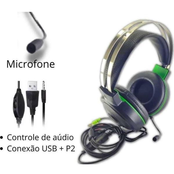 Imagem de Fone De Ouvido Over-Ear Gamer Com Luz Rgb Led Pc Games