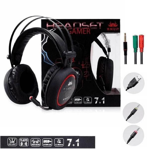 Imagem de Fone De Ouvido Over-ear Gamer Com Sistema De Som Virtual Surround 7.1 Luz Led KP401