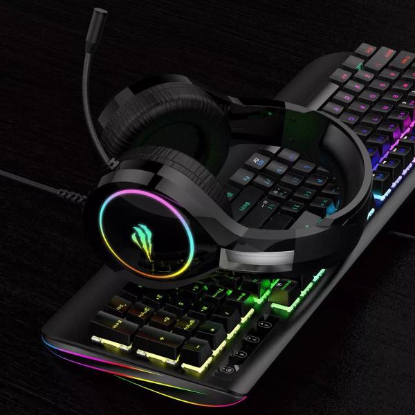 Imagem de Fone De Ouvido Over-ear Gamer Havit H2232d 2xp2, Rgb - Preto