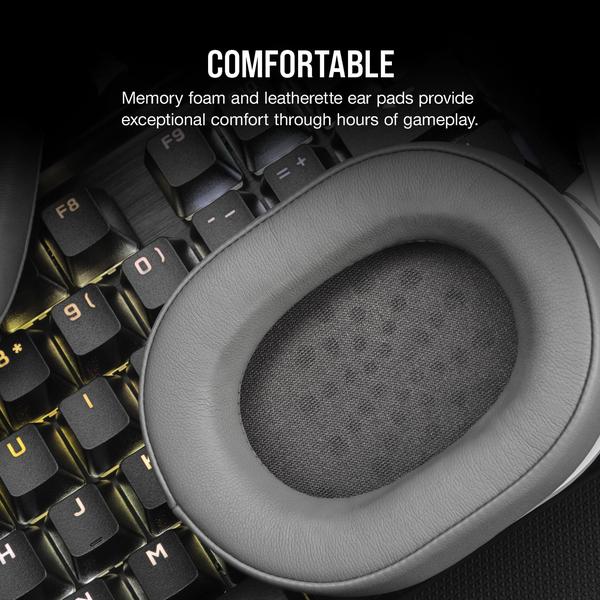 Imagem de Fone de ouvido para jogos Corsair HS55 Stereo Leatherette White