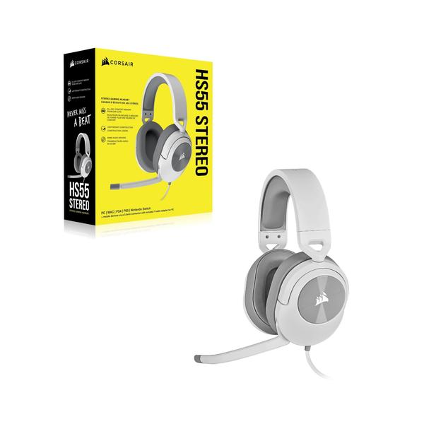 Imagem de Fone de ouvido para jogos Corsair HS55 Stereo Leatherette White