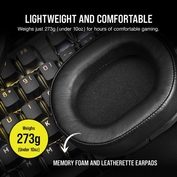 Imagem de Fone de ouvido para jogos Corsair HS55 Surround Carbon com som 7.1