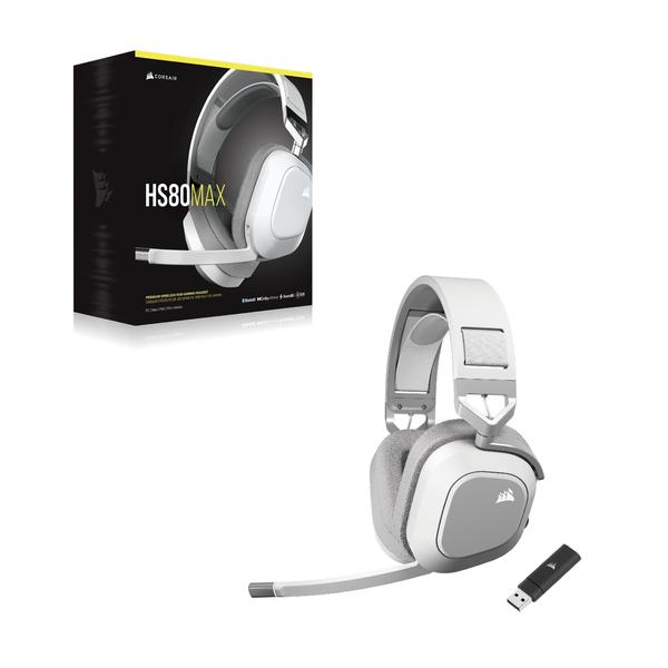 Imagem de Fone de ouvido para jogos Corsair HS80 MAX Wireless com Bluetooth branco