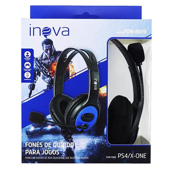 Imagem de Fone de Ouvido para Jogos Inova FON-8619 Estéreo para Gamer Compatível com Ps4, Xbox e Pc