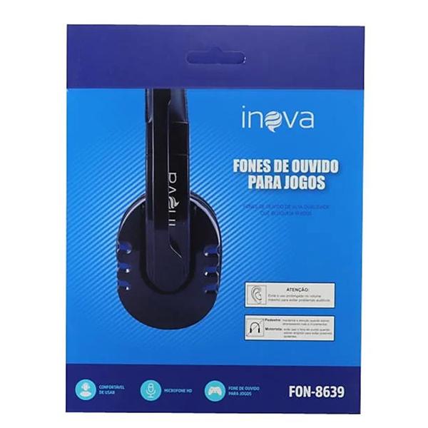 Imagem de Fone de Ouvido para Jogos Inova FON-8639 estéreo para Gamer Conector P2 2x3,5mm Compatível para PC