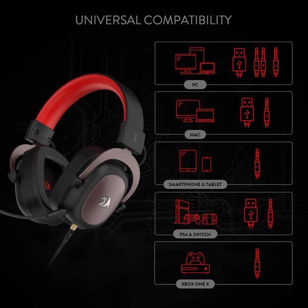 Imagem de Fone de ouvido para jogos Redragon H510 Zeus Wired 7.1 Surround Sound