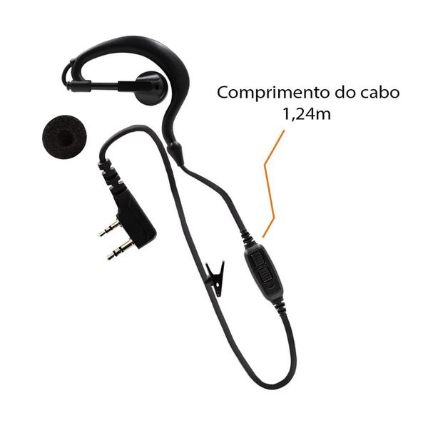 Imagem de Fone de Ouvido para Rádio Comunicador Baofeng com botão UV-82 Haiz