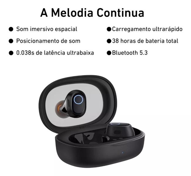 Imagem de Fone De Ouvido Sem Fio Baseus Bowie Wm03 Tws Bluetooth 5.3 Cor Preto