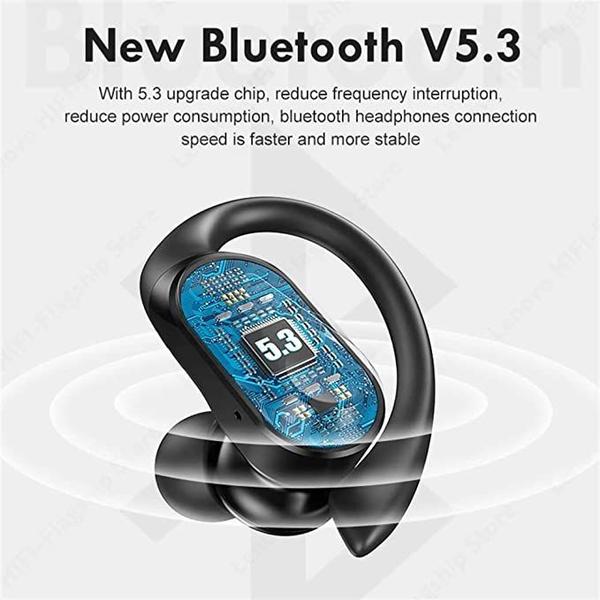 Imagem de Fone de Ouvido Sem Fio Bluetooth 5.3 Lenovo LP75 - Display LED - Preto ou Branco