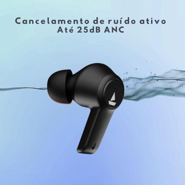 Imagem de Fone De Ouvido Sem Fio Bluetooth Airdopes 411 Anc Boat Preto