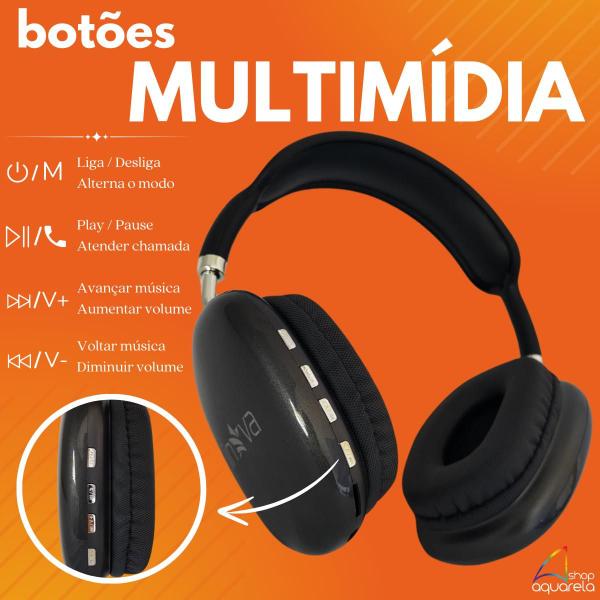 Imagem de Fone de Ouvido Sem Fio Bluetooth Cores Wireless Headset Cancelamento de Ruído