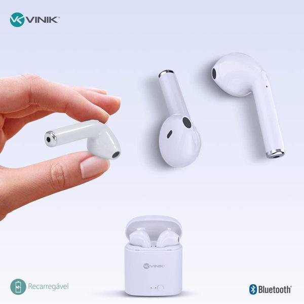 Imagem de Fone De Ouvido Sem Fio Bluetooth Easy W1 - Branco - Vinik