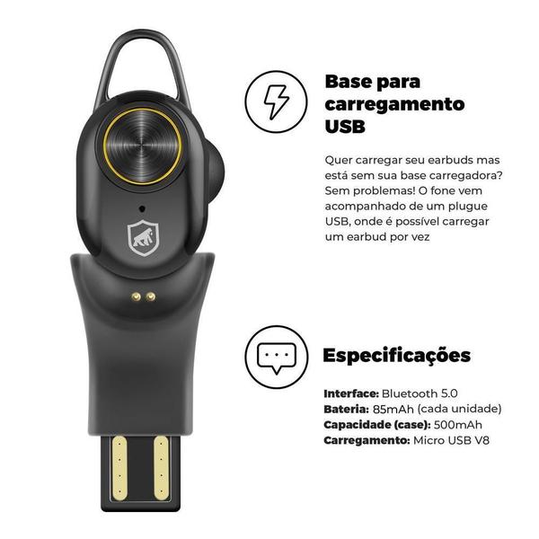 Imagem de Fone De Ouvido Sem Fio Bluetooth Gorila Buds - Gshield