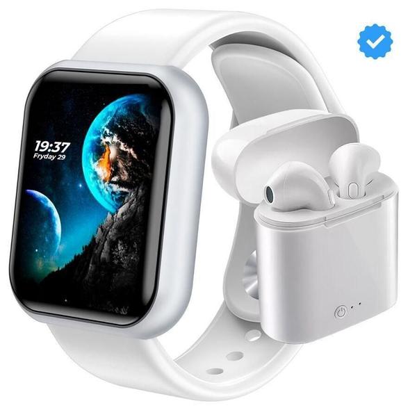 Imagem de Fone de Ouvido Sem Fio Bluetooth TWS com Controle Touch + Smartwatch Y8: Conectividade e Estilo em Um Só Pacote!