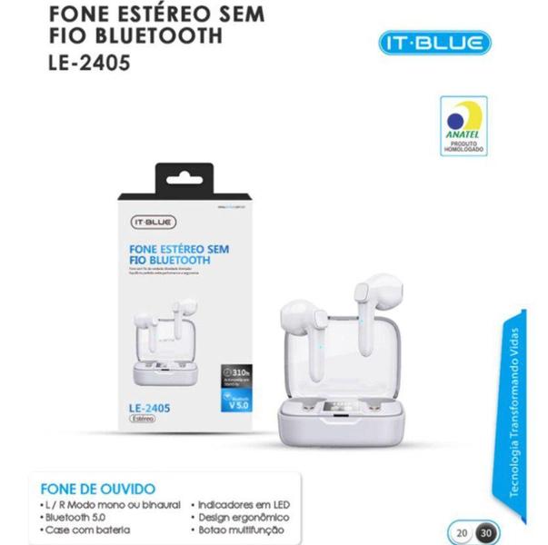 Imagem de Fone De Ouvido Sem Fio Estéreo Bluetooth 5.0 It-Blue