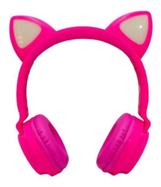 Imagem de Fone De Ouvido Sem Fio Orelhas De Gato 8 Cores De Led Headset Gatinho Bluetooth