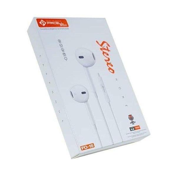 Imagem de Fone De Ouvido Stereo PMCELL Slim C/ Microfone Intra Auricular Earphone  Branco P2 -  Fo-15