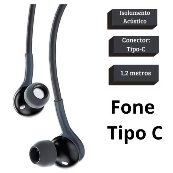 Imagem de Fone de ouvido tipo C,intra auriculares Reforçado Compatível Samsung S20 FE/S21/S22/S23/S24