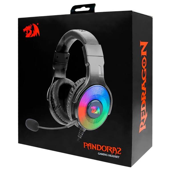 Imagem de Fone Gamer Redragon H350RGB-1 Pandora 2 RGB / Com Fio - Preto