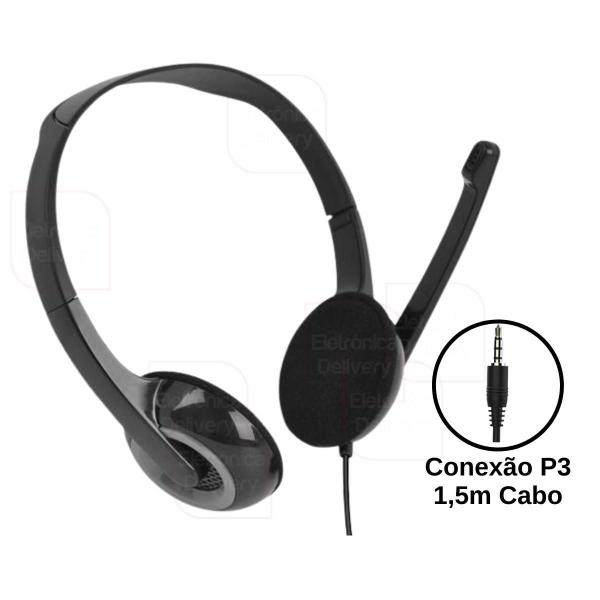 Imagem de Fone Headset Basic P3 Multilaser Preto E Cinza - Ph367