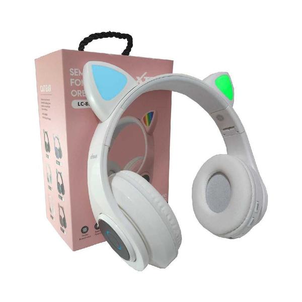 Imagem de Fone Headset Bluetooth Orelha Gato Gatinho Led Fone Pc Game