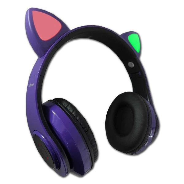 Imagem de Fone Headset Bluetooth Orelha Gato Gatinho Led Fone Pc Game