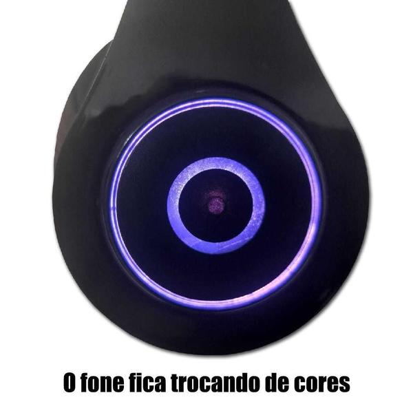 Imagem de Fone Headset Bluetooth Orelha Gato Gatinho Led Fone Pc Game