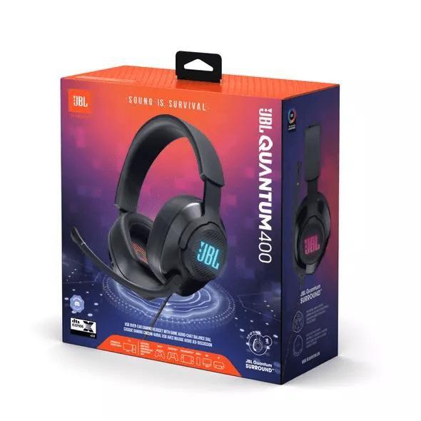 Imagem de Fone Headset Gamer JBL Quantum 400 RGB Driver 50mm Preto over-ear para jogos de PC ou celular