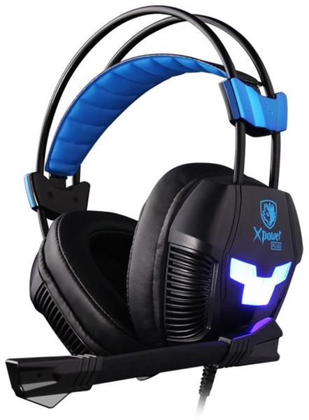 Imagem de Fone Headset Gamer Sades Xpower Plus com Fio Preto/Azul