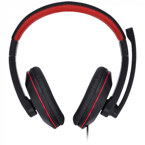 Imagem de Fone headset gamer vx gaming v blade ii p2 estereo com microfone retratil e ajuste de haste - preto com vermelho