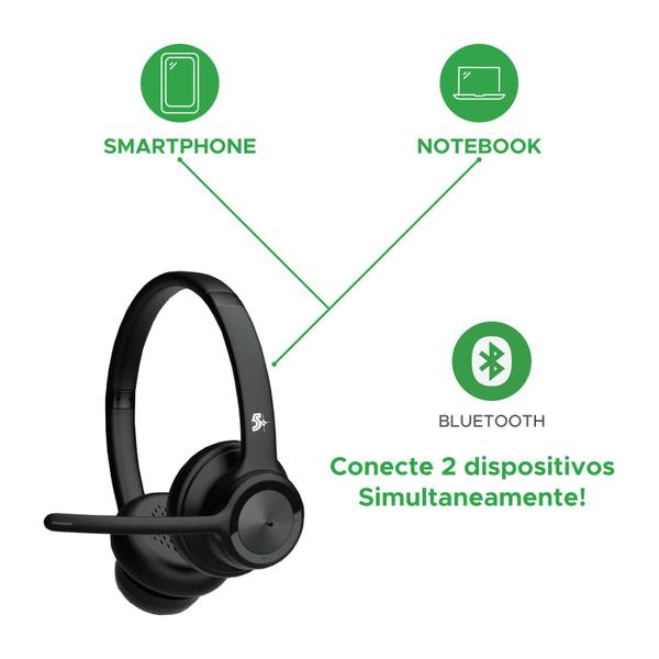 Imagem de Fone Headset Home Office S/ Fio Bluetooth Wireless c/ Anatel