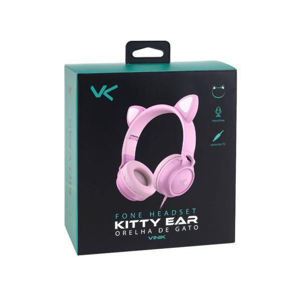 Imagem de Fone Headset Kitty Ear- Orelha De Gato Com Microfone Cabo 1.2m Plug P2 Estéreo P3 - KE120R