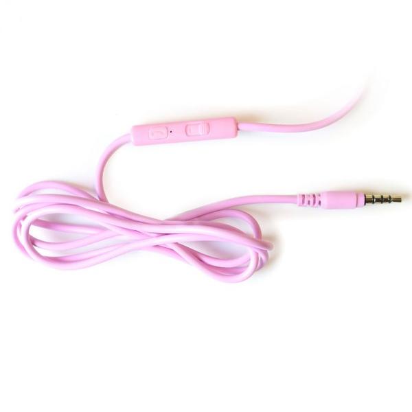 Imagem de Fone headset kitty ear - orelha de gato rosa com microfone cabo 1.2m plug p2 estereo p3