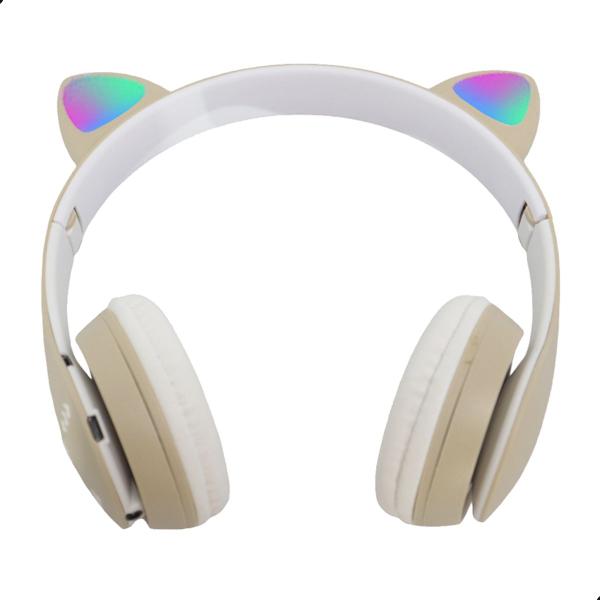 Imagem de Fone Infantil Gatinho Led Colorido Menina E Menino Bluetooth