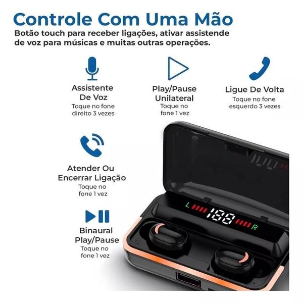 Imagem de Fone M10 De Ouvido bluetooth 5.1 Sem Fio tws Estéreo Com Pod Carregador Power Bank