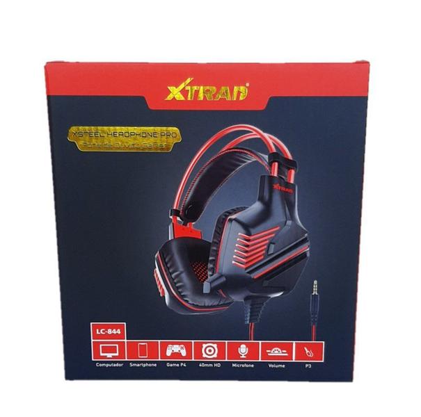 Imagem de Fone ouvido headphone gamer mic p3 xtrad lc-844 preto verm