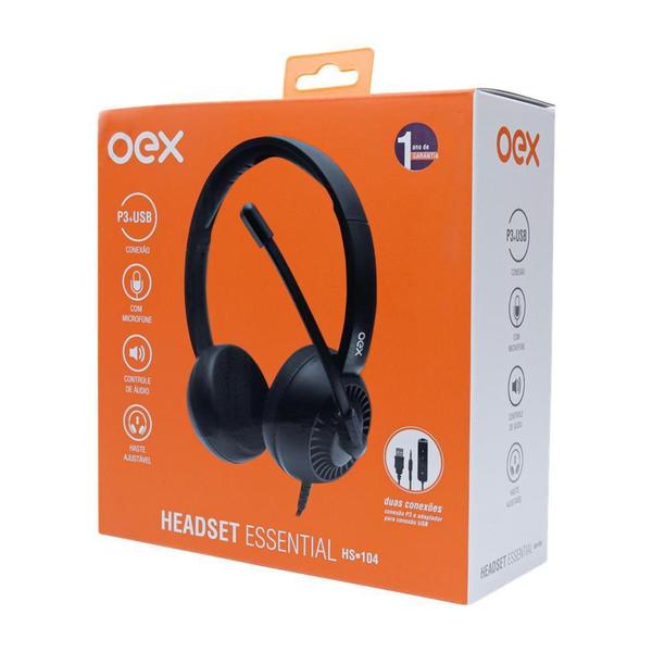 Imagem de Fone Ouvido Headset Essential Conexao P3 USB OEX HS104 Preto