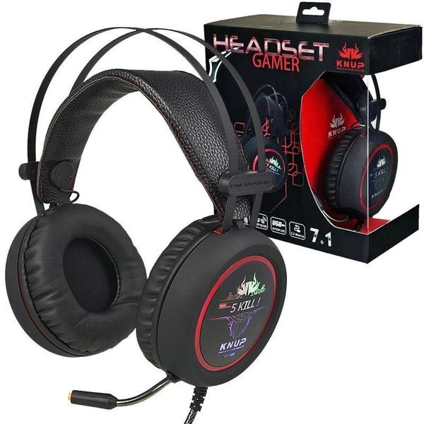 Imagem de Fone Ouvido Headset Gamer 7.1 Led Usb P2 Microfone kp-401