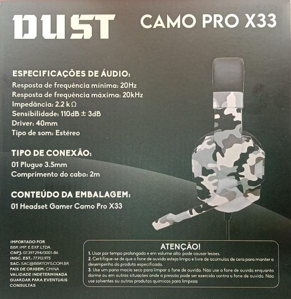 Imagem de FONE  OUVIDO HEADSET GAMER CAMUFLADO AMARELO DUST X33(VIDEO GAMES , TABLETS  , PÇ e CELULAR )