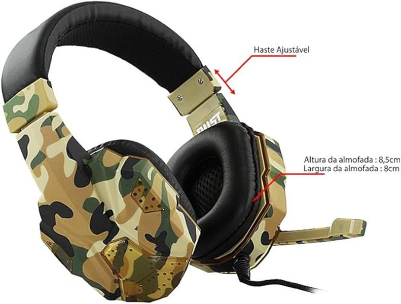 Imagem de FONE  OUVIDO HEADSET GAMER CAMUFLADO AMARELO DUST X33(VIDEO GAMES , TABLETS  , PÇ e CELULAR )