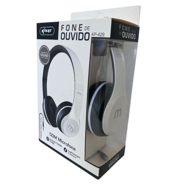 Imagem de Fone Ouvido Headset Pc Game Celular Xbox Branco e Preto - KNUP