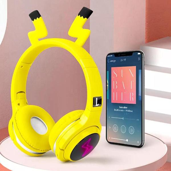 Imagem de Fone Over-Ear Bluetooth Wireless Pikachu Som Top Cor Amarelo