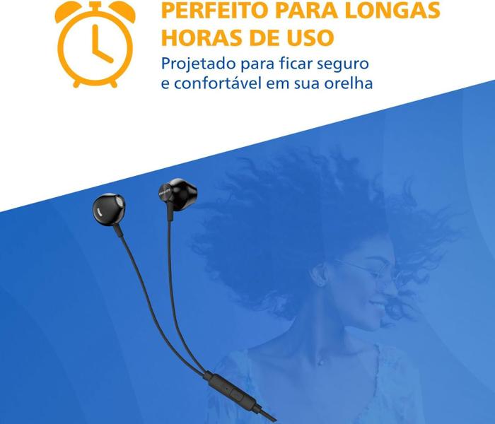 Imagem de Fone Philips Com Fio p2 Taue101bk/00 Preto Com Microfone