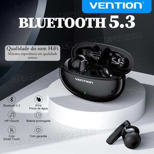 Imagem de Fone Sem Fio Vention Bluetooth 5.3 Tws Estéreo com Microfone